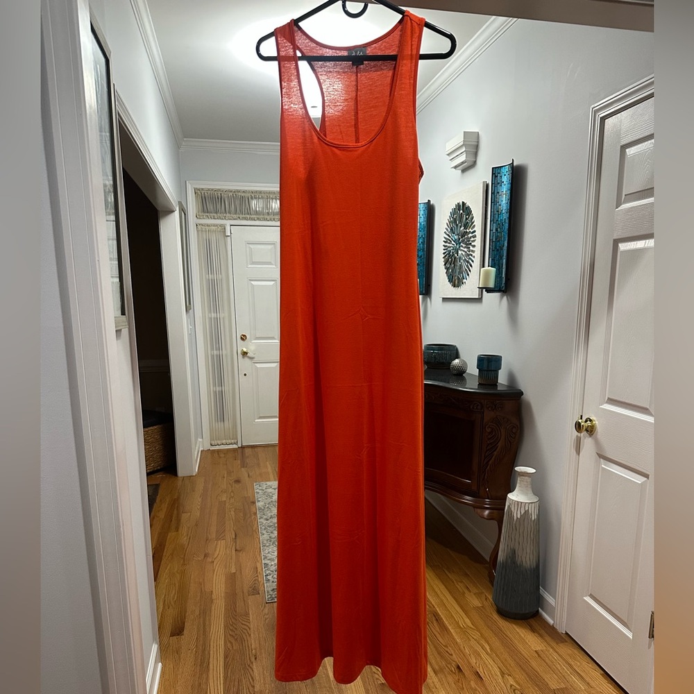 🧡 Elegant Orange Sleeveless Maxi Dress! 🧡 Size Large! Best Offer Accepted!